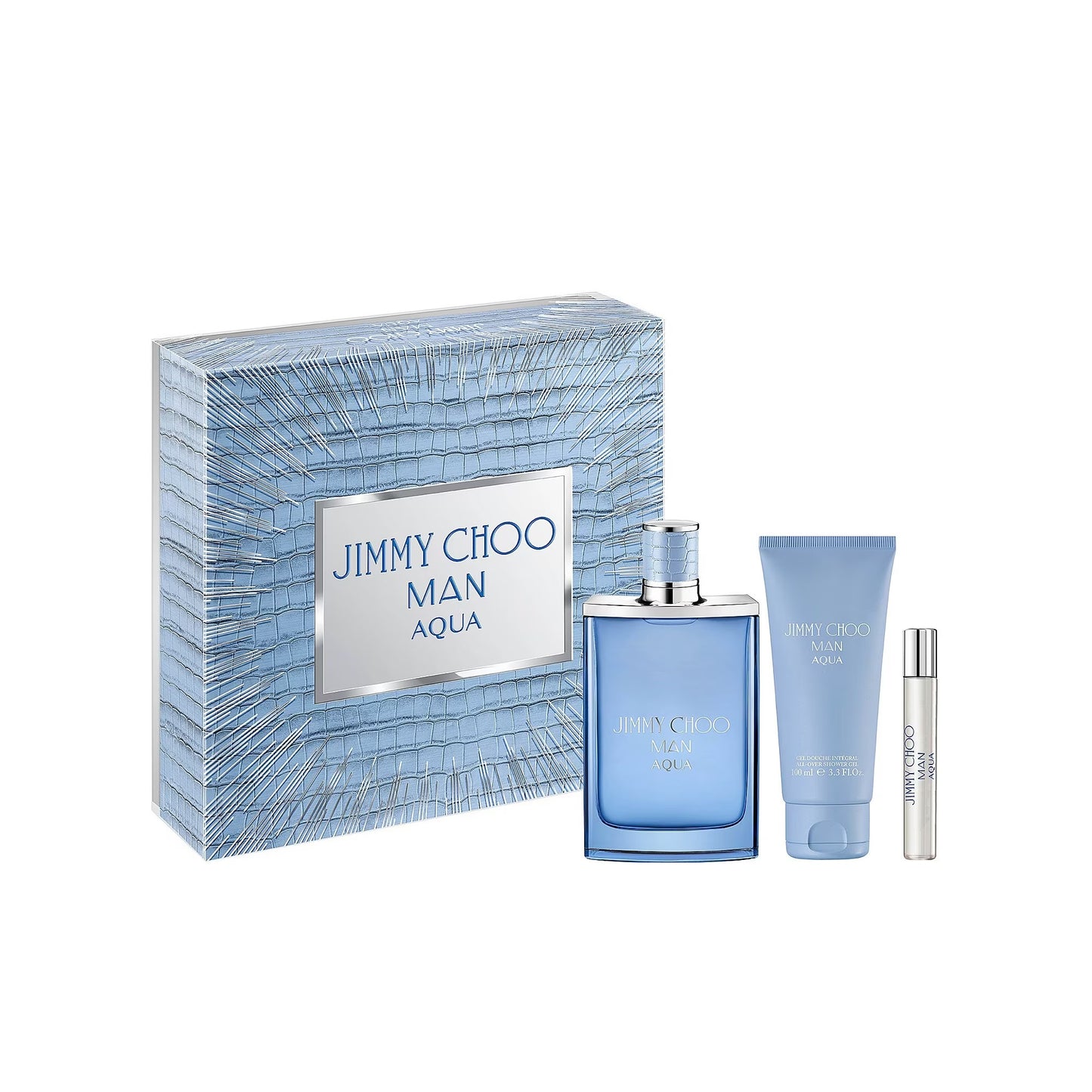 JIMMY CHOO MAN AQUA 3 PCS SET: 3.3 EAU DE TOILETTE + 0.25 EAU DE TOILETTE + 3.3 SHOWER GEL