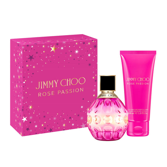 JIMMY CHOO ROSE PASSION 2 PCS SET FOR WOMEN: 2 OZ EAU DE PARFUM SPRAY + 3.3 BODY LOTION