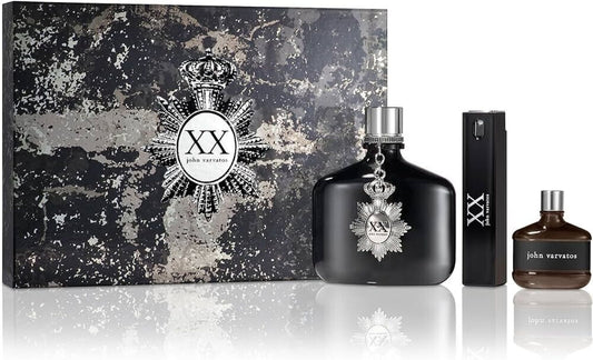 JOHN VARVATOS XX 3 PCS SET FOR MEN: XX 4.2 EAU DE TOILETTE SPRAY + XX 0.57 EAU DE TOILETTE SPRAY + 0.5 EAU DE TOILETTE