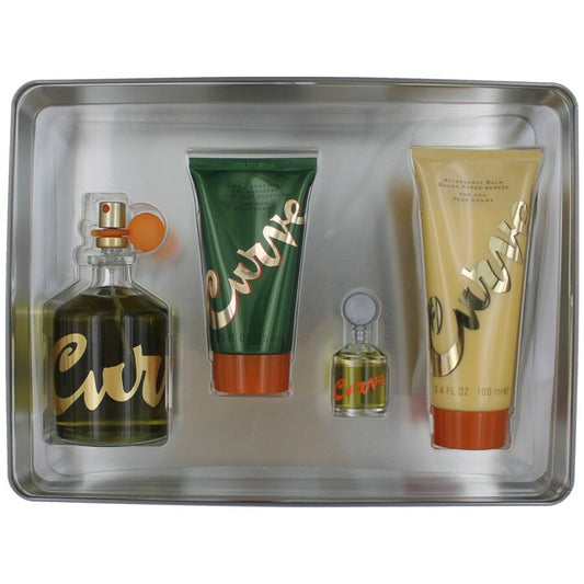 CURVE 4 PCS SET FOR MEN: 4.2 COLOGNE SPRAY + 3.4 AFTER SHAVE BALM + 3.4 SHOWER GEL + 0.25 COLOGNE