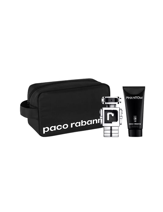 PACO RABANNE PHANTOM 3 PCS SET FOR MEN: 1.7 EAU DE TOILETTE SPRAY + 2.5 SHOWER GEL + 1 POUCH