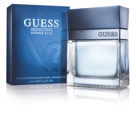 GUESS SEDUCTIVE BLUE 3.4 EAU DE TOILETTE SPRAY FOR MEN.