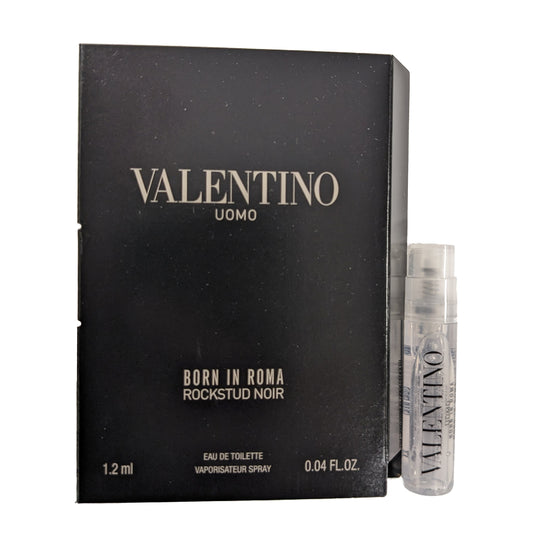 VALENTINO UOMO BORN IN ROMA ROCKSTUD NOIR 0.04 EAU DE TOILETTE VIAL SPRAY FOR MEN