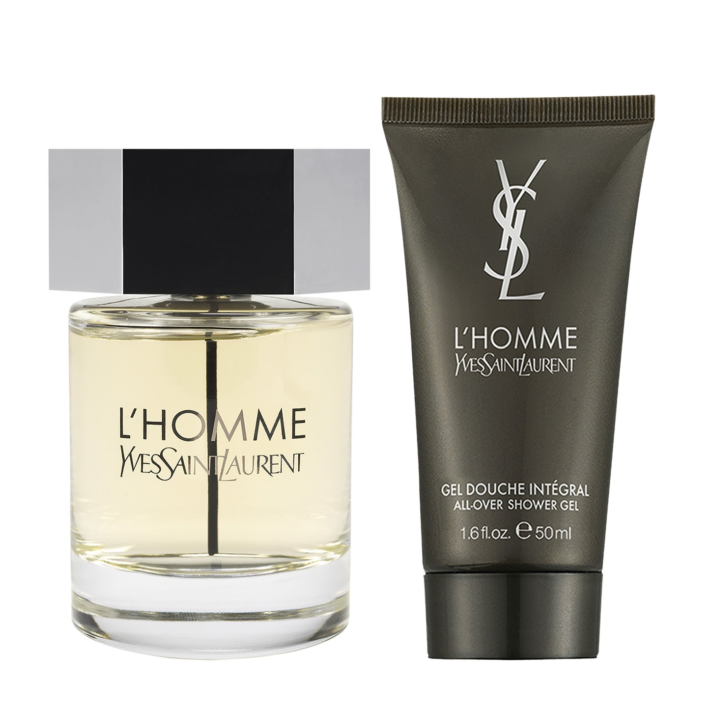 YSL L'HOMME 2 PCS SET FOR MEN: 3.4 EAU DE TOILETTE SPRAY + 1.7 SHOWER GEL.